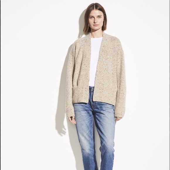 Vince Rib Trim Wool Blend Cardigan NWT